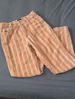 BDG Floral Peach Corduroy Mom High-Rise Jeans
